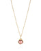 Pink Tourmaline and Tri-Diamond Pendant Necklace